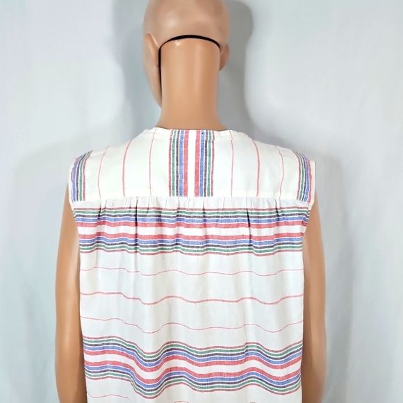 J.Crew White Striped Tank Top Size L - Picture 5 of 6